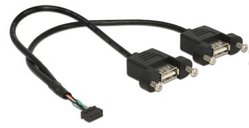 Delock USB-Kabel intern auf extern - 10-poliger USB-Header (W) von LumaTech