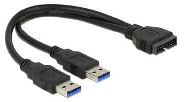 Delock USB-Kabel intern auf extern - 19-poliger USB 3.0 Kopf (M) von LumaTech