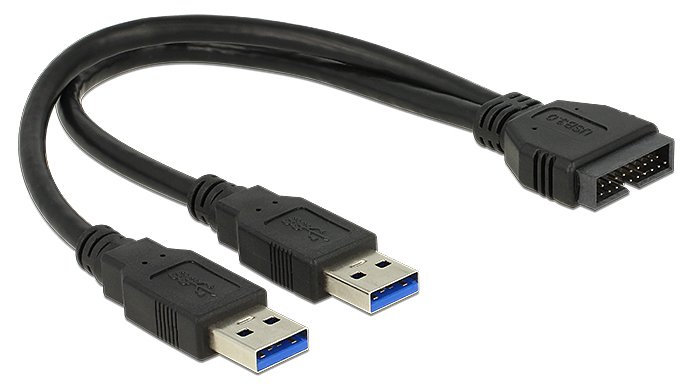 Delock USB-Kabel intern auf extern - 19-poliger USB 3.0 Kopf (M)