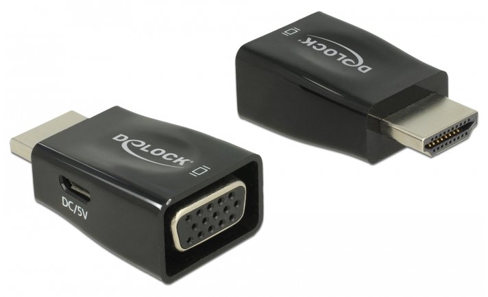 Delock Videokonverter - HDMI - VGA - Schwarz