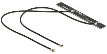 Delock WLAN Twin Antenna 2 x MHF IV 802.11 ac/a/h/b/g/n 5 dBi 150 mm PCB internal self adhesive von LumaTech