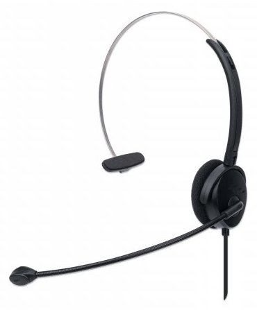 Manhattan Mono On-Ear Headset (USB), Microphone Boom (padded)