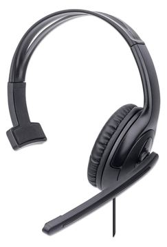 Manhattan Mono Over-Ear Headset (USB), Microphone Boom (padded) von LumaTech