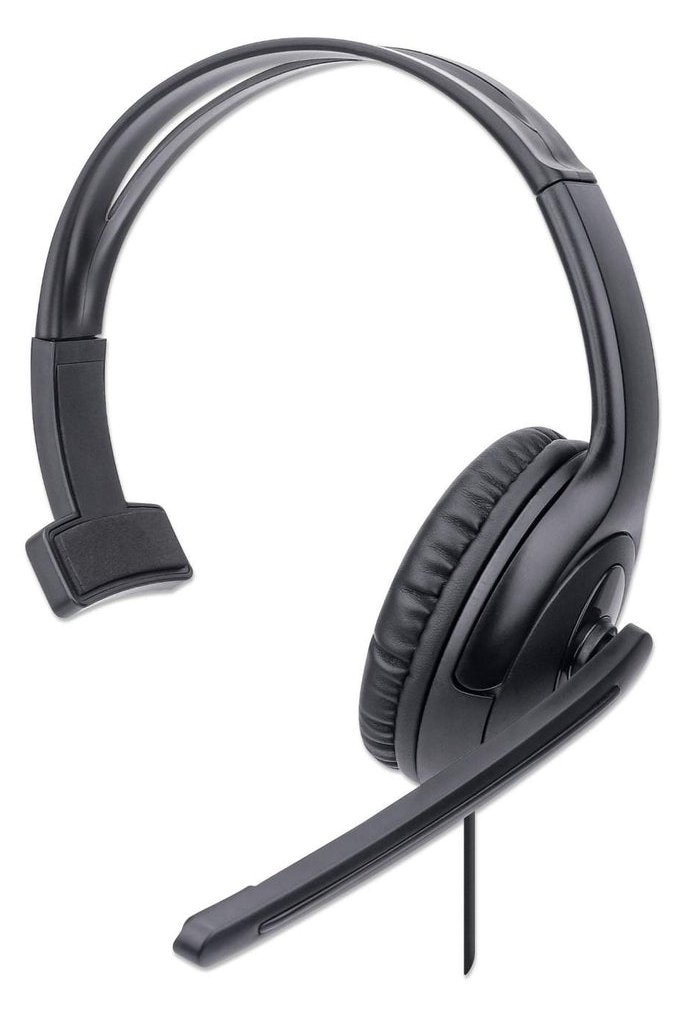Manhattan Mono Over-Ear Headset (USB), Microphone Boom (padded)