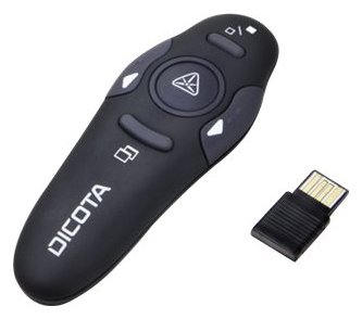 Dicota Pin Point Wireless Laser Pointer - Projektorzeigegerät - kabellos - kabelloser Empfänger (USB)