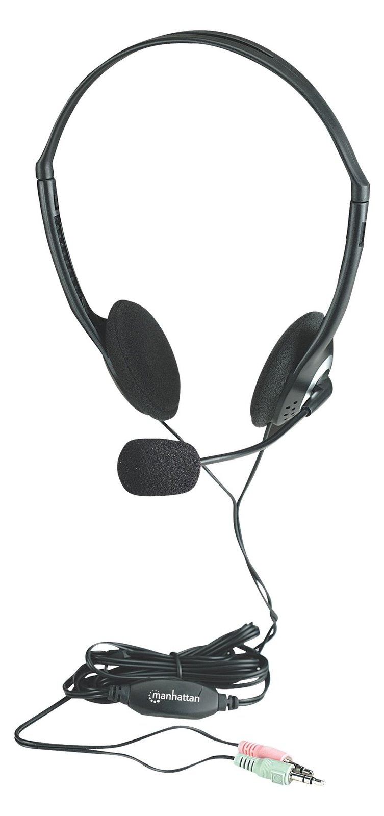 Manhattan Stereo On-Ear Headset (3.5mm), Microphone Boom, In-Line Volume Control, Foam Earpads, Standard 2x 3.5mm stereo
