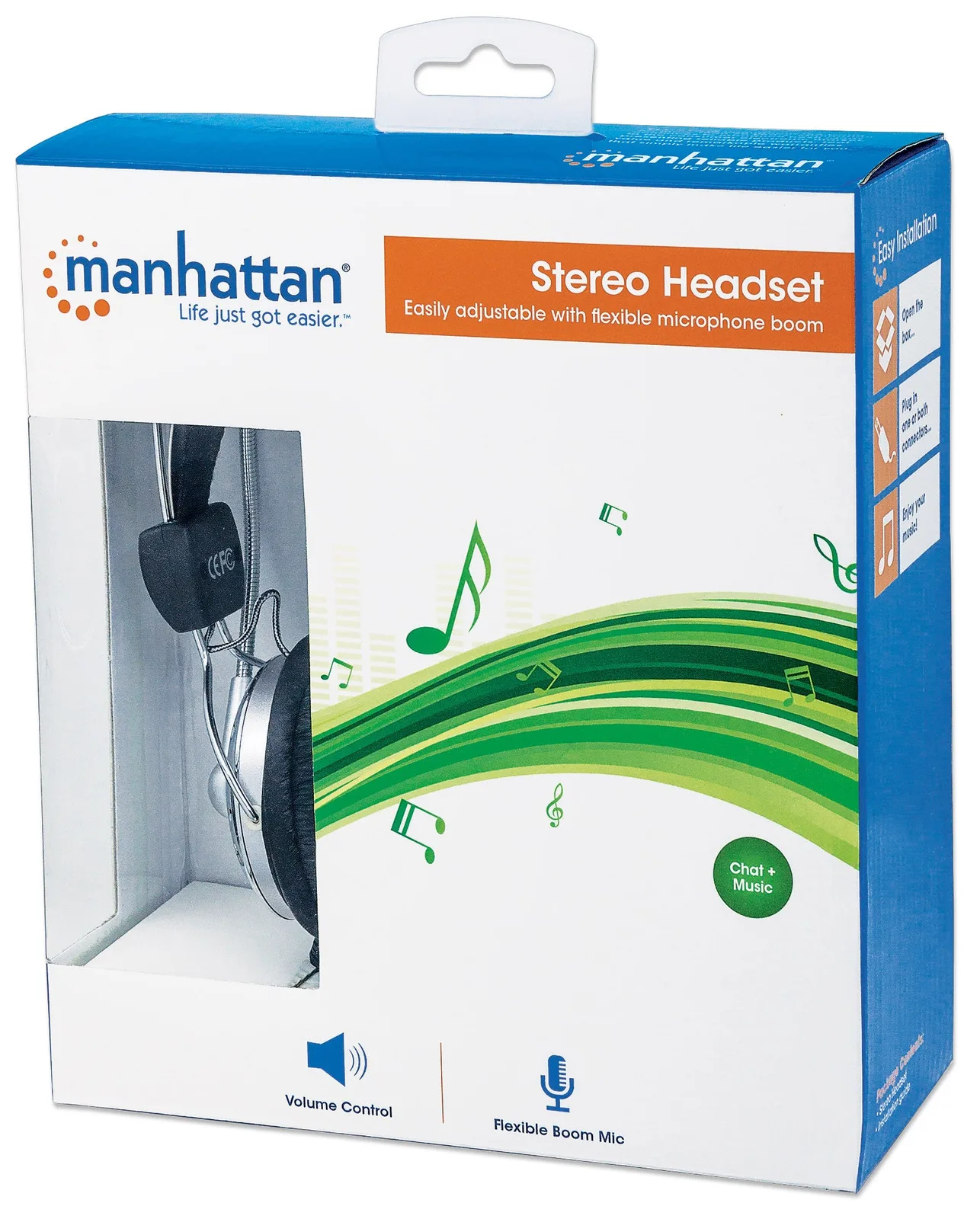 Manhattan Stereo Over-Ear Headset (3.5mm), Microphone Boom (padded) - grau, Ansicht 3