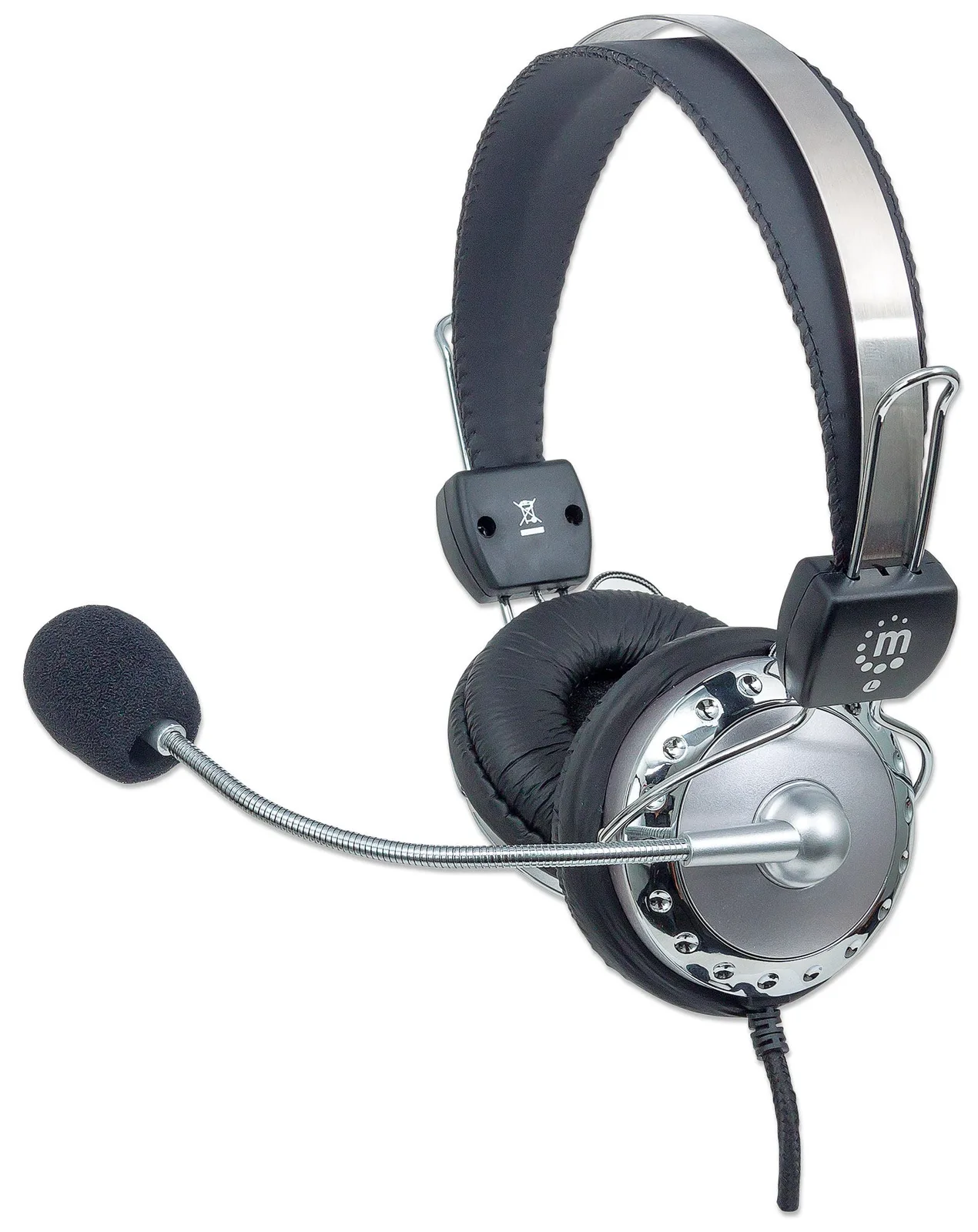 Manhattan Stereo Over-Ear Headset (3.5mm), Microphone Boom (padded) - grau, Ansicht 4