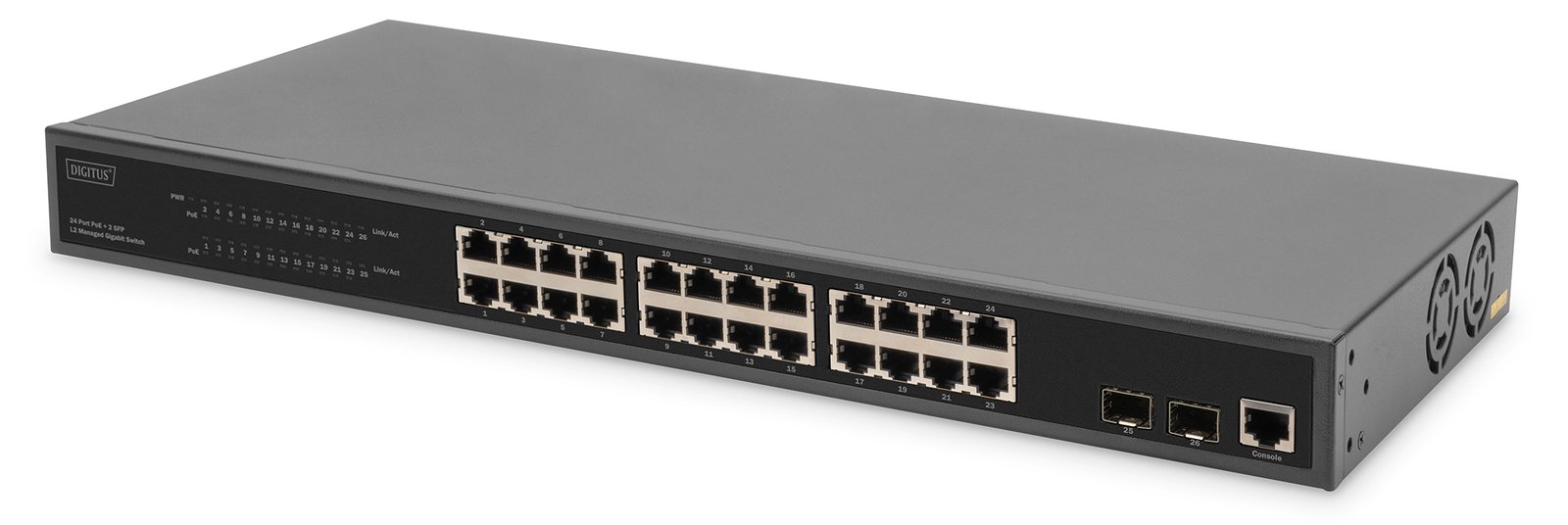 DIGITUS 24 Port L2 Managed Gigabit Ethernet PoE Switch