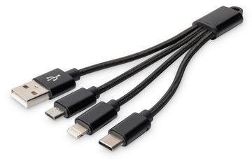 DIGITUS 3-in-1 Ladekabel, für Apple, Android und Google-Pixel Geräte von LumaTech