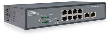 DIGITUS 8-Port Fast Ethernet PoE Switch, 19 Zoll, Unmanaged, 2 Uplinks von LumaTech
