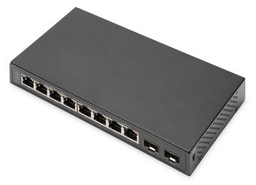 DIGITUS 8-Port Gigabit + 2 Gigabit SFP Ports - Unmanaged - Gigabit Ethernet (10/100/1000) - Vollduplex von LumaTech