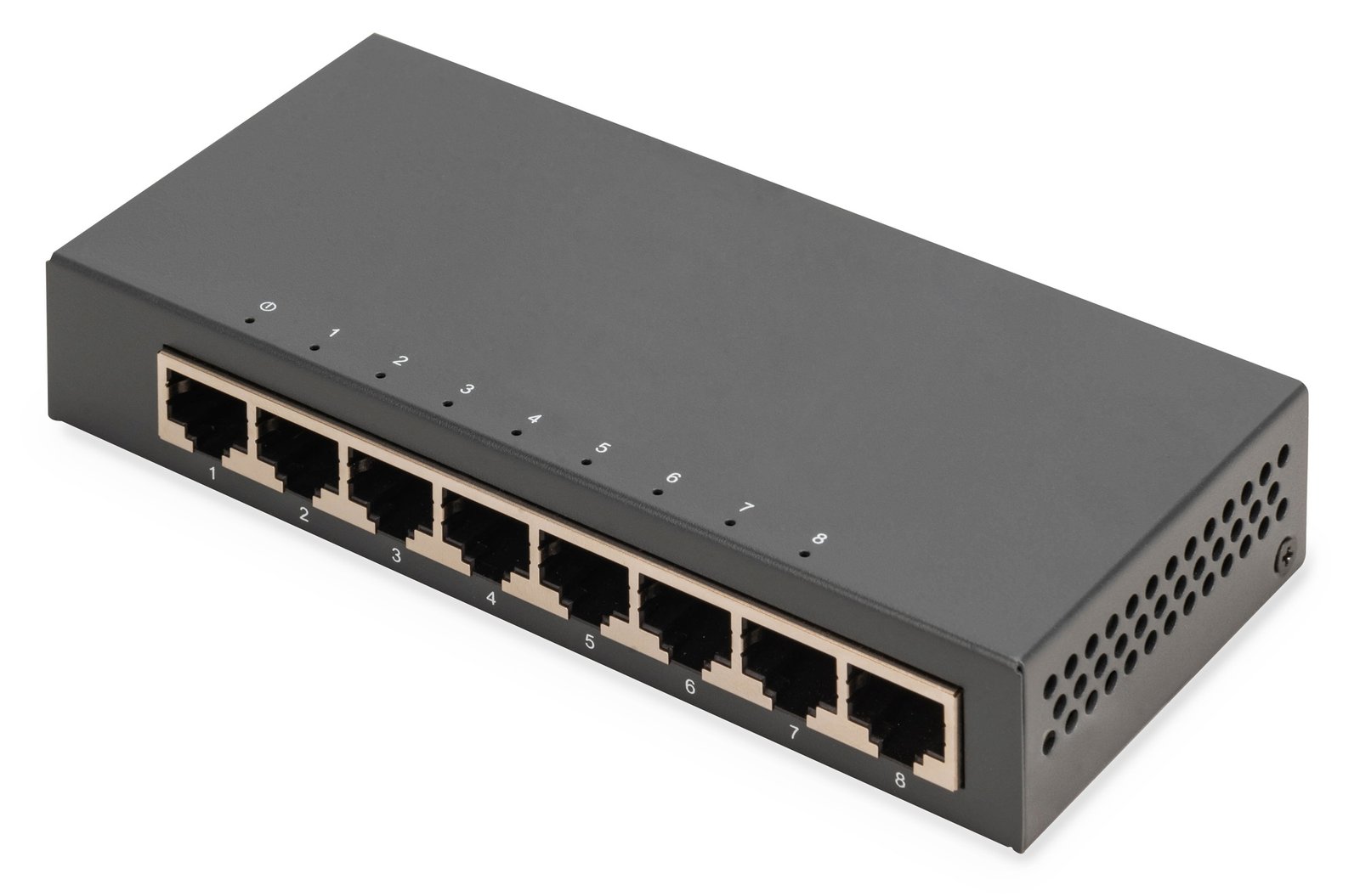 DIGITUS 8-Port Gigabit Switch Desktop Unmanaged Metallgehäuse 8 Port RJ 45 GE - Switch - 1 Gbps
