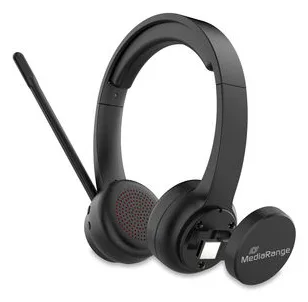 MEDIARANGE Bluetooth ENC Stereo Headset 400mAh Akku schwarz - Headset - Stereo, Ansicht 3