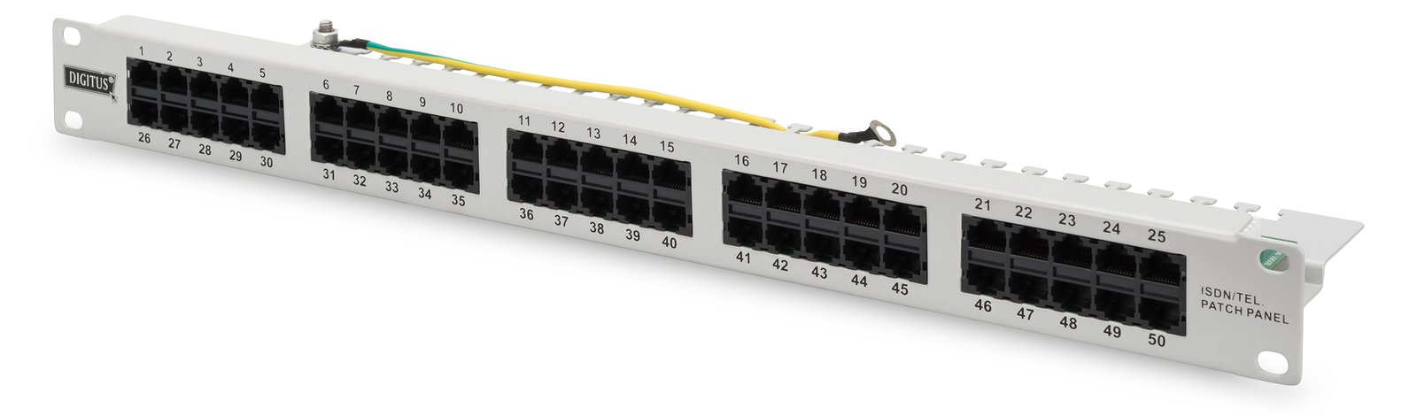 DIGITUS CAT 3 ISDN Patch Panel, ungeschirmt, grau