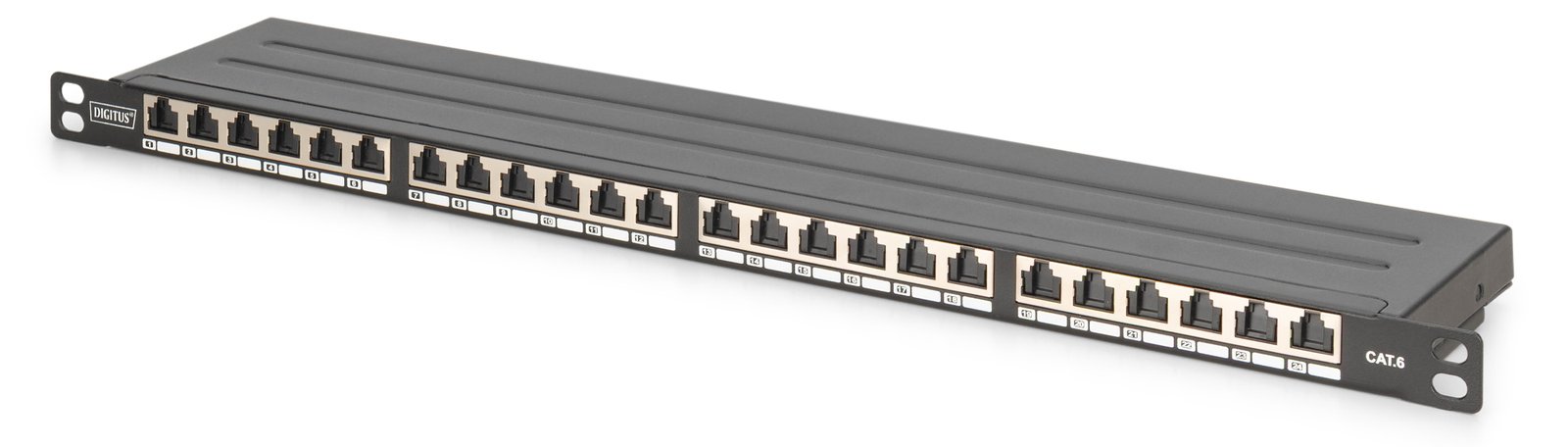 DIGITUS CAT 6, Klasse E High Density Patch Panel, geschirmt, schwarz