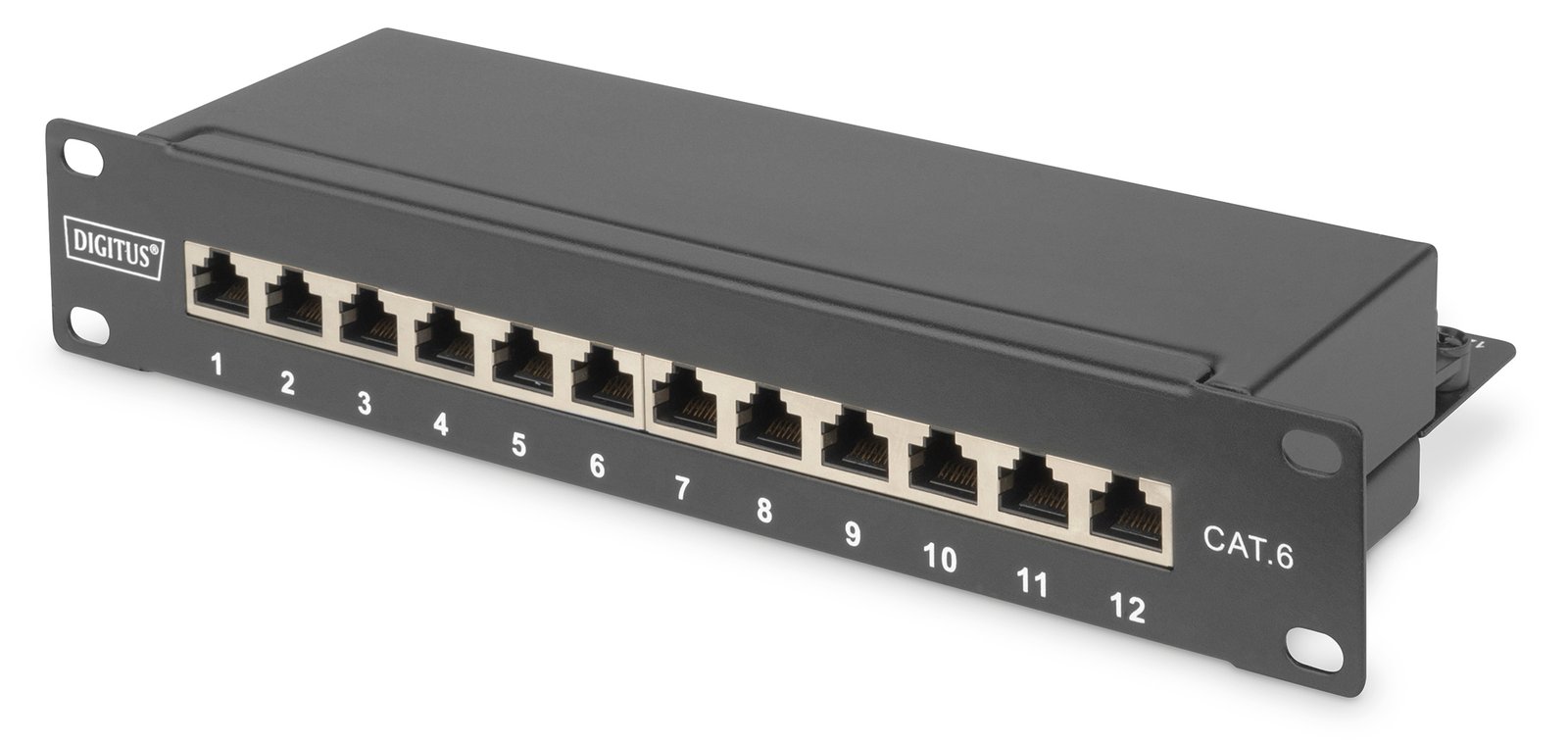 DIGITUS CAT 6, Klasse E Patch Panel, geschirmt, schwarz