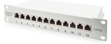 DIGITUS CAT 6A Patch Panel, geschirmt, 12-Port, 1HE, 10, grau von LumaTech