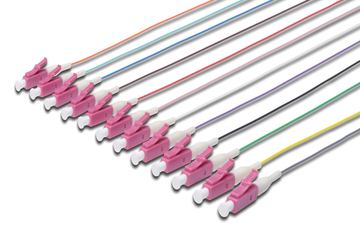 DIGITUS durchgefärbte LC simplex OM4 Pigtails von LumaTech