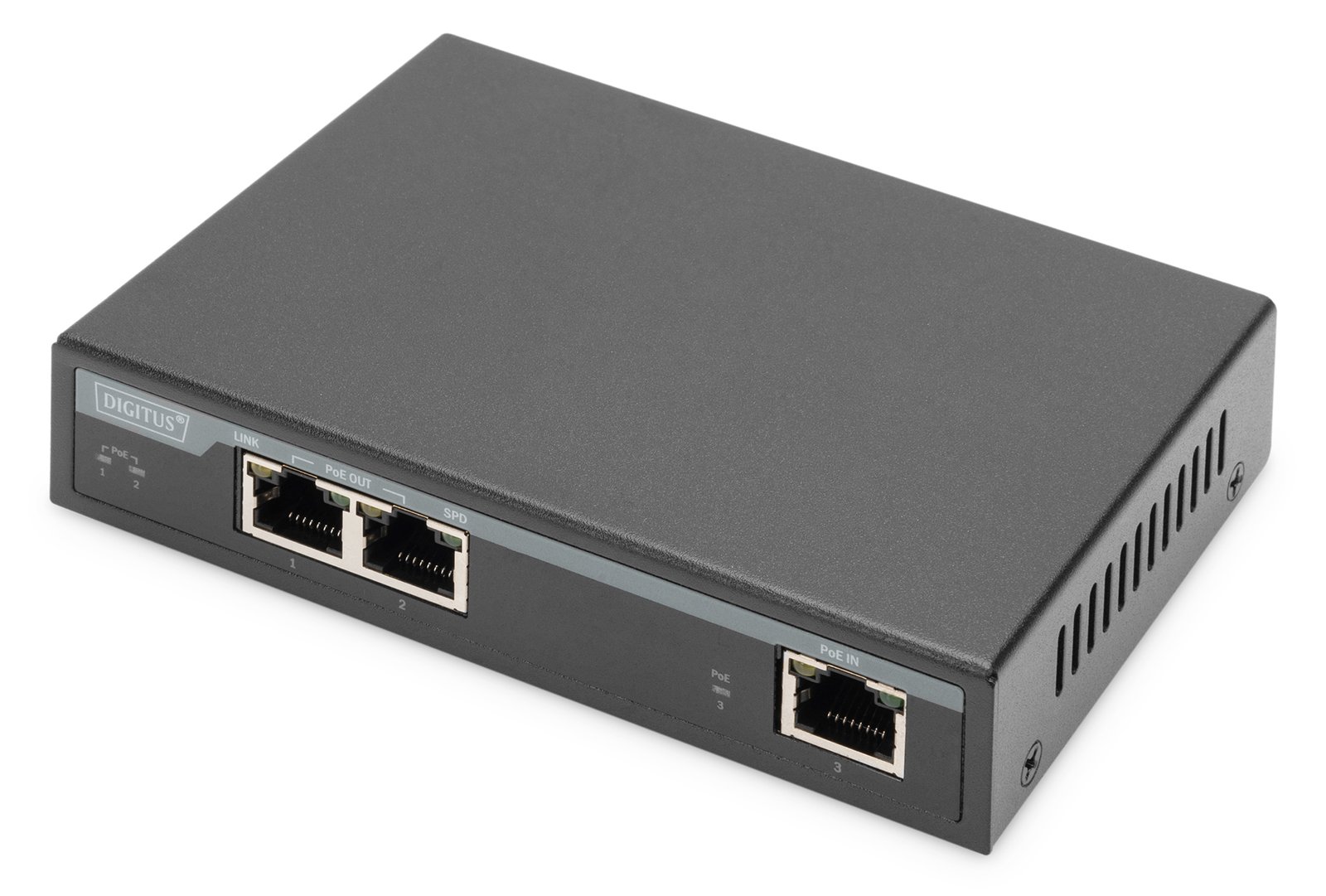 DIGITUS Extender 2-Port Gigabit 4PoE 802.3at 60W - Switch - 1 Gbps