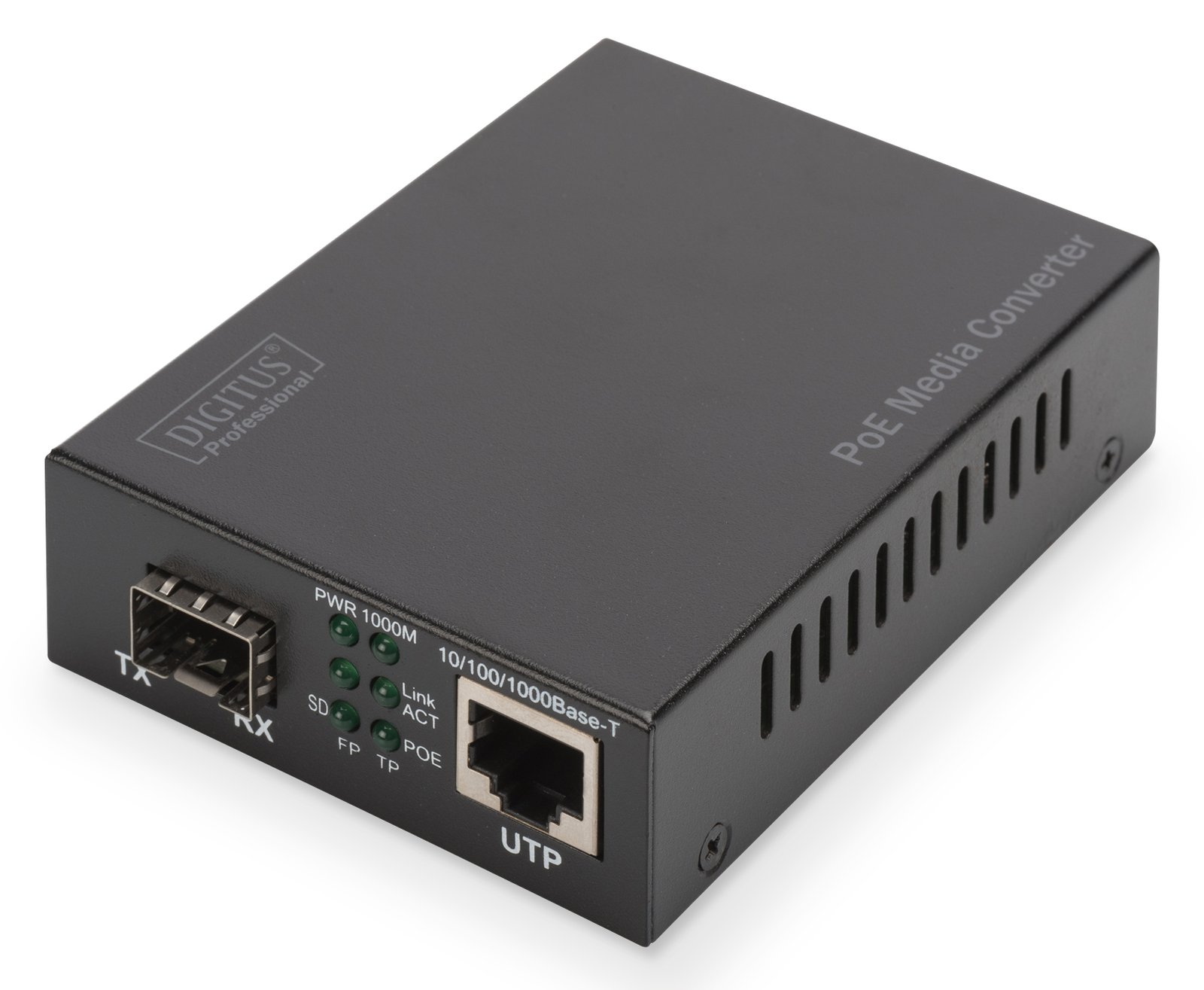 DIGITUS Gigabit PoE Medienkonverter, RJ45 / SFP, PSE