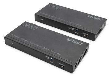 DIGITUS HDBadeT HDMI KVM Extender 150m/4K/60Hz/USB 2.0/PoC/IR/schwarz von LumaTech
