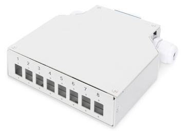 DIGITUS Hutschienen Spleißbox für 8 LC/DX Kupplungen von LumaTech