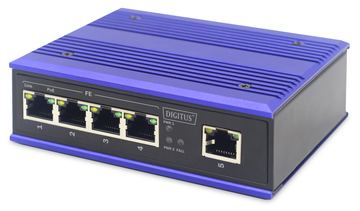 DIGITUS Industrial 4-Port Fast Ethernet PoE Switch, Unmanaged, 1 Uplink von LumaTech