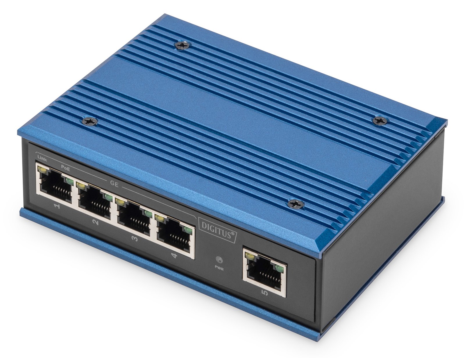 DIGITUS Industrial 4-Port Gigabit PoE Switch, Unmanaged, 1 Uplink