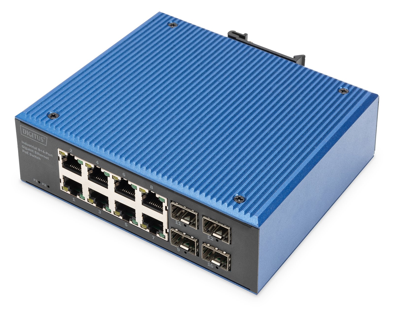 DIGITUS Industrieller 8+4 -Port Gigabit  Ethernet PoE Switch