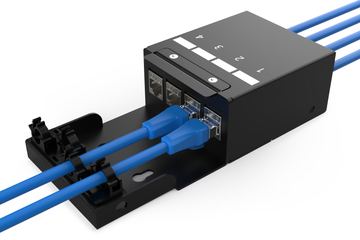 DIGITUS Konsolidierungspunkt-Box, 4 Ports Keystone-Module mit intelligentem Kabelmanager von LumaTech