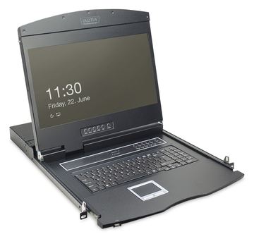 DIGITUS Modulare Konsole mit 19 TFT (48,3cm), 16-Port KVM & Touchpad, deutscher Tastatur von LumaTech