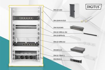 DIGITUS Netzwerk-Set 254 mm (10) - 12HE, 312 x 300 mm (B x T) von LumaTech