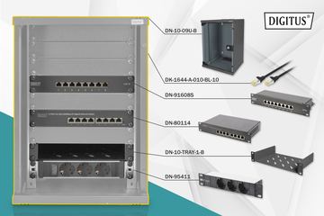 DIGITUS Netzwerk-Set 254 mm (10) - 9HE, 312 x 300 mm (B x T) von LumaTech