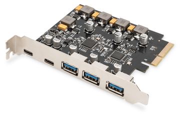 DIGITUS PCIe Karte 2x USB-C + 3x USB A von LumaTech