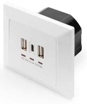 DIGITUS Steckdose mit USB A & USB-C Ports, Unterputz-Montage von LumaTech