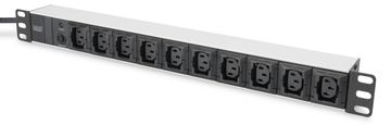 DIGITUS Steckdosenleiste mit Aluminiumprofil, 10-fach, 2 m Zuleitung IEC C14 Stecker von LumaTech