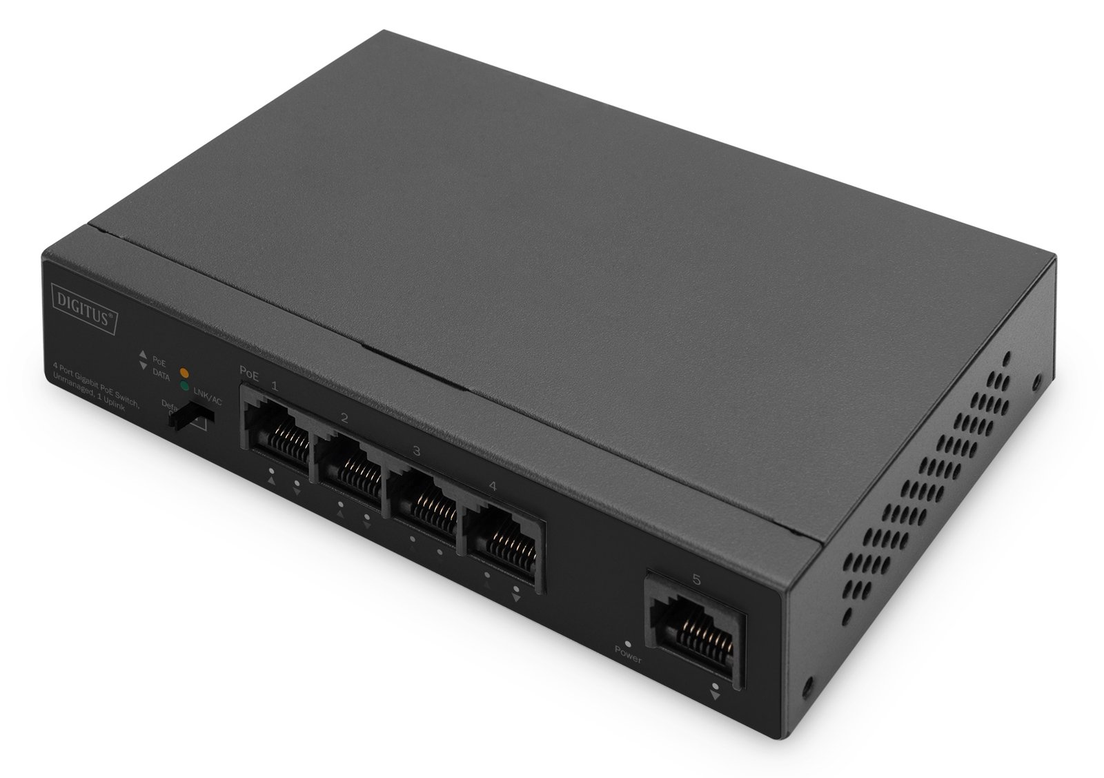 DIGITUS Switch 4-Port PoE Gigabit Ethernet 60W - Switch - 1 Gbps