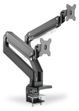 DIGITUS Universal Dual Monitorhalter mit Gasdruckfeder und Klemmbefestigung von LumaTech