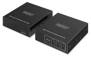 DIGITUS USB 3.2 Gen1 CAT Extender, 5 Gbps, 4 Ports: 3x USB-A / 1x USB-C, 100m von LumaTech