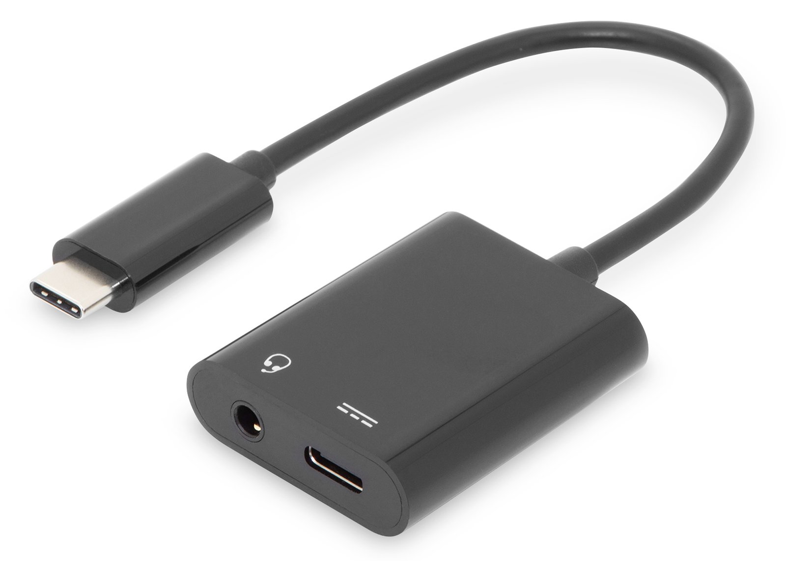 DIGITUS USB Type-C Adapter / Konverter, Type-C auf USB Type-C + 3.5mm Klinke