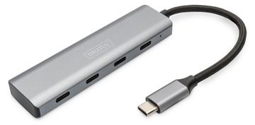 DIGITUS USB-C 4 Port HUB - USB 3.2 Gen 1 (3.1 Gen 1) Type-C - USB 3.2 Gen 1 (3.1 Gen 1) Type-C - 5000 Mbit/s - Grau von LumaTech