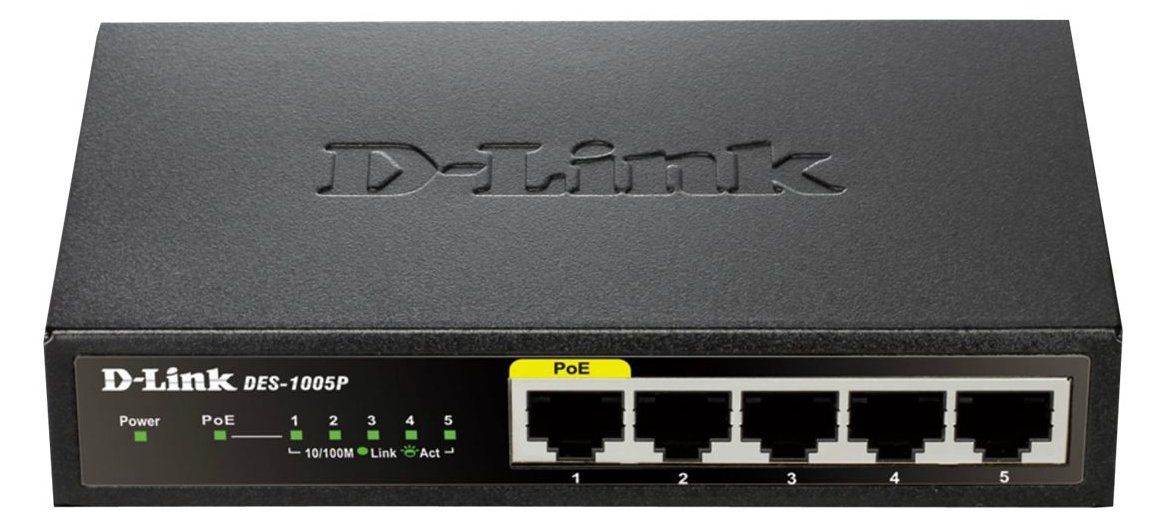 D-Link DES 1005P - Switch - unmanaged - 4 x 10/100 + 1 x 10/100 (PoE)
