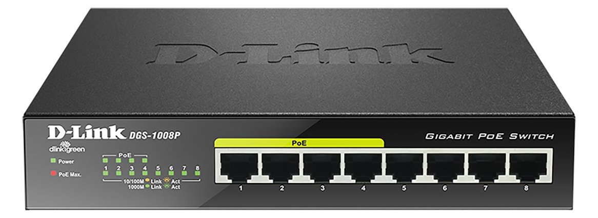 D-Link DGS 1008P - Switch - unmanaged - 4 x 10/100/1000 (PoE)