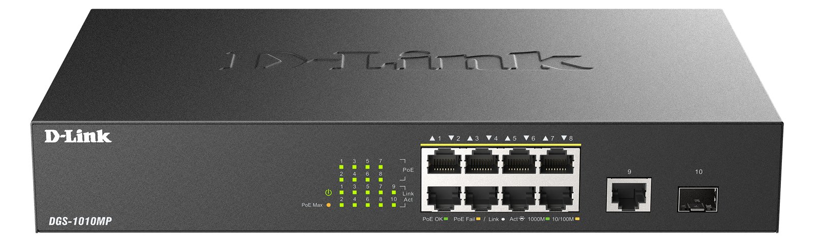 D-Link DGS 1010MP - Switch - unmanaged - 8 x 10/100/1000 (PoE+)