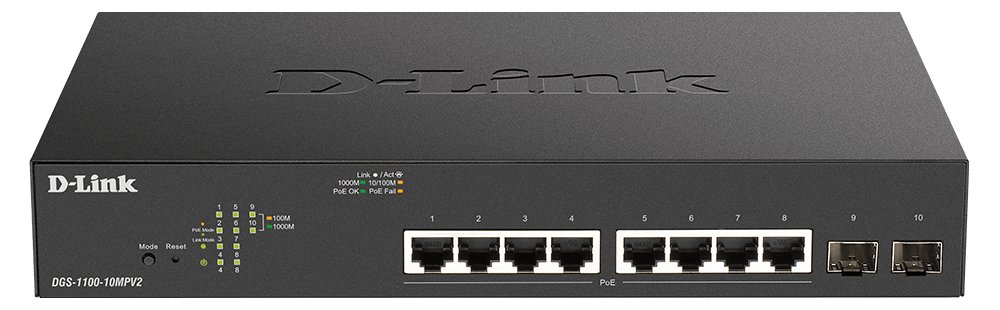 D-Link DGS 1100-10MP - V2 - Switch - Smart - 8 x 10/100/1000 (PoE)