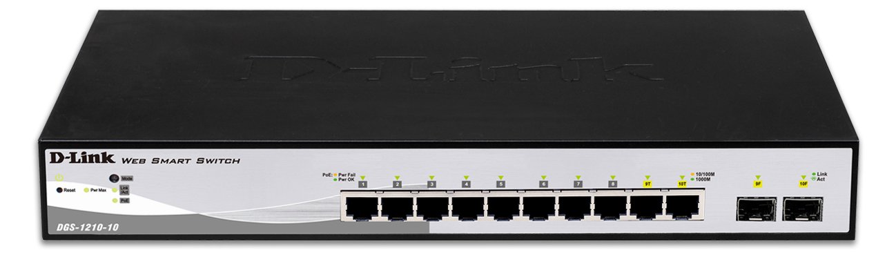 D-Link DGS 1210-10 - Switch - Smart - 8 x 10/100/1000 + 2 x Gigabit SFP