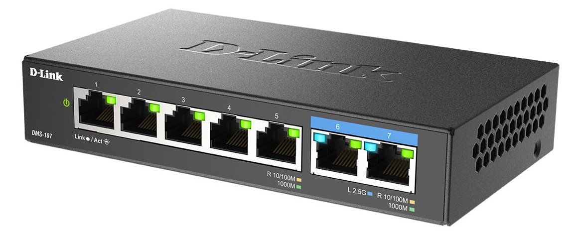 D-Link DMS 107 - Switch - unmanaged - 5 x 10/100/1000 + 2 x 2.5GBase-T