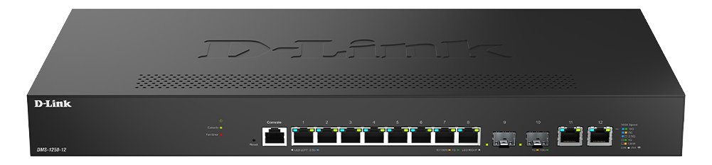 D-Link DMS 1250-12 - Switch - L2+ - Smart - 8 x 10/100/1000/2.5G + 2 x 10 Gigabit Ethernet + 2 x 10 Gigabit SFP+