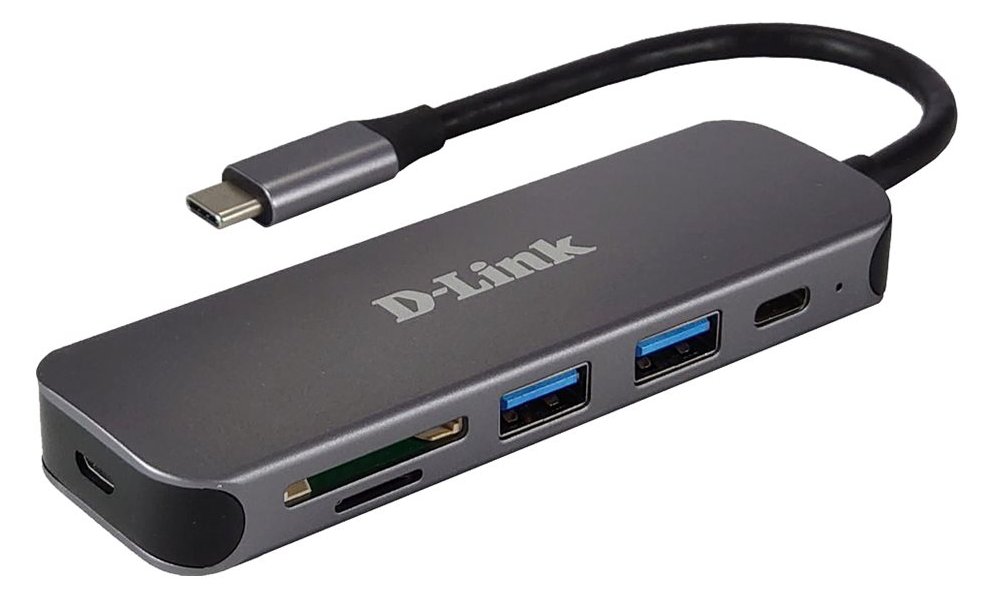 D-Link DUB-2325 - Hub - mit Kartenlesegerät - 2 x SuperSpeed USB 3.0 + 1 x USB-C